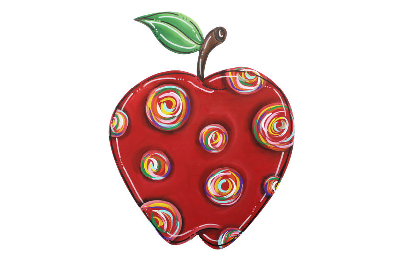 School Apple with Colorful Dots Table Topper-Printed