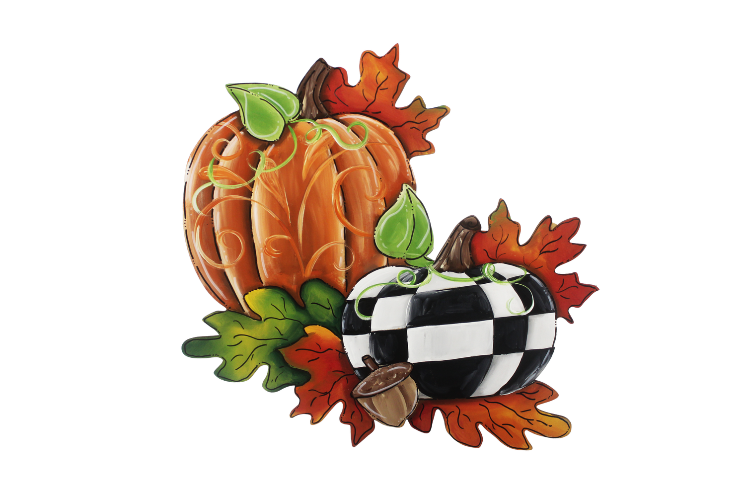 Fall-Side by Side Pumpkins Door Hanger