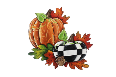 Fall-Side by Side Pumpkins Table Topper--Printed