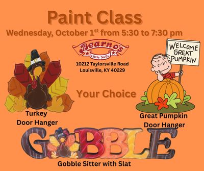 Paint Class--October 1st 5:30-7:30 pm @ Bearno&#39;s in JTown