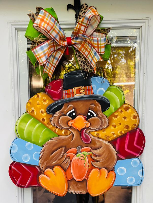Thanksgiving Colorful Turkey Door Hanger