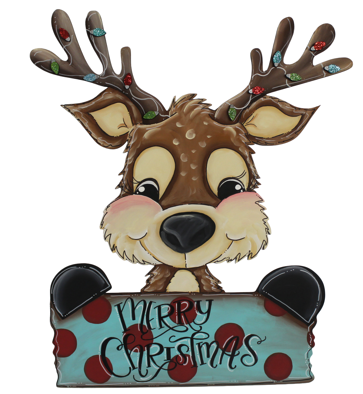 Christmas  Reindeer with Sign Insert/Sitter-Printed