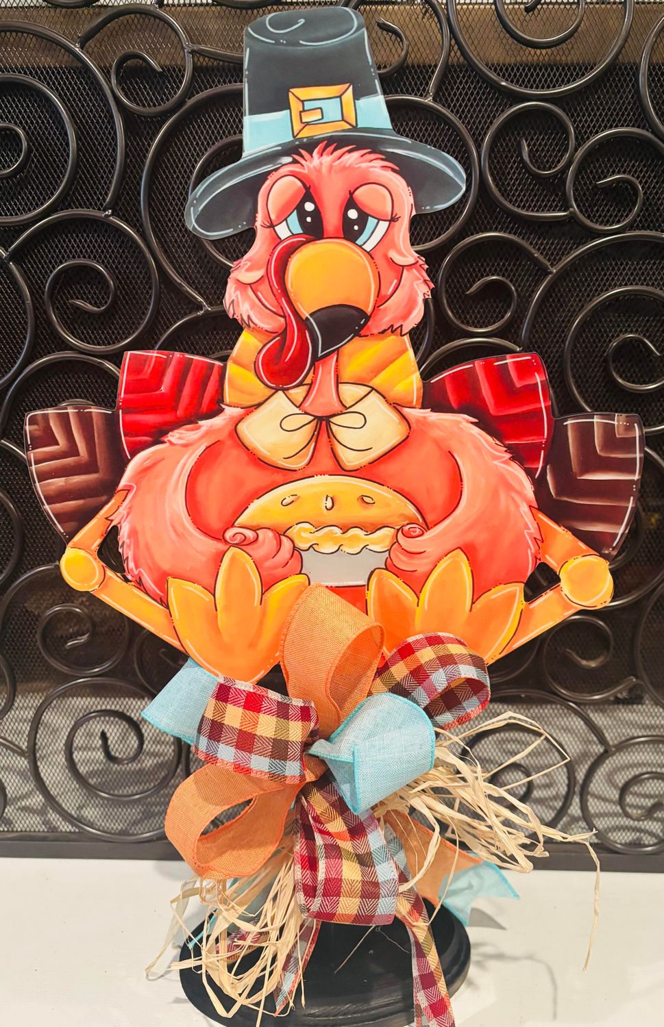 Thanksgiving  Flamingo Turkey Table Topper
