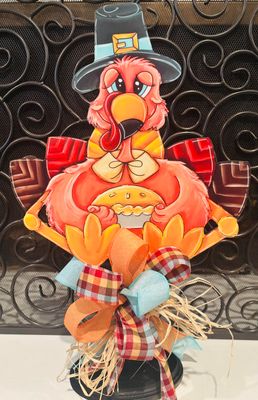 Thanksgiving  Flamingo Turkey Table Topper