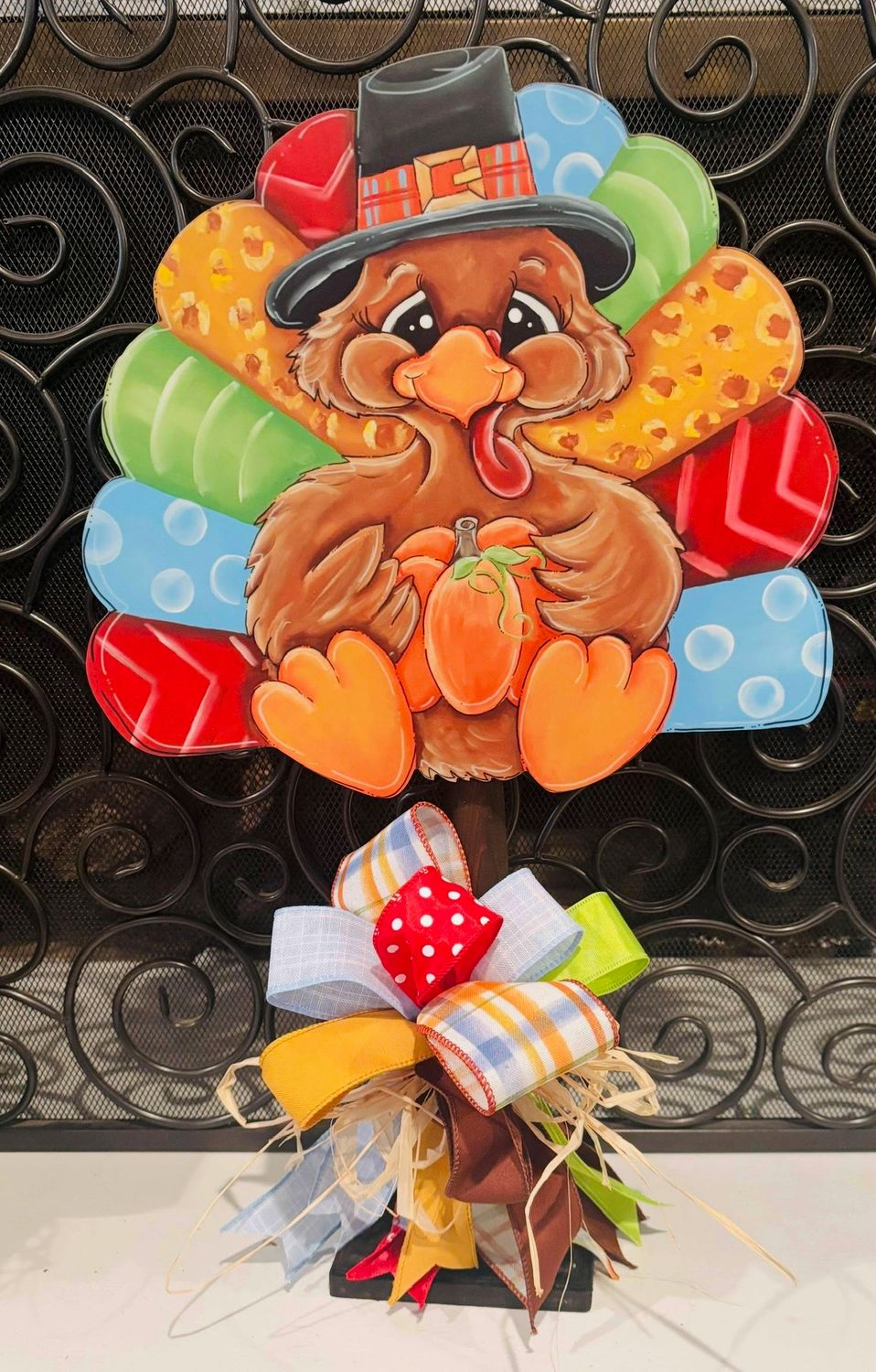 Thanksgiving Colorful Turkey Table Topper