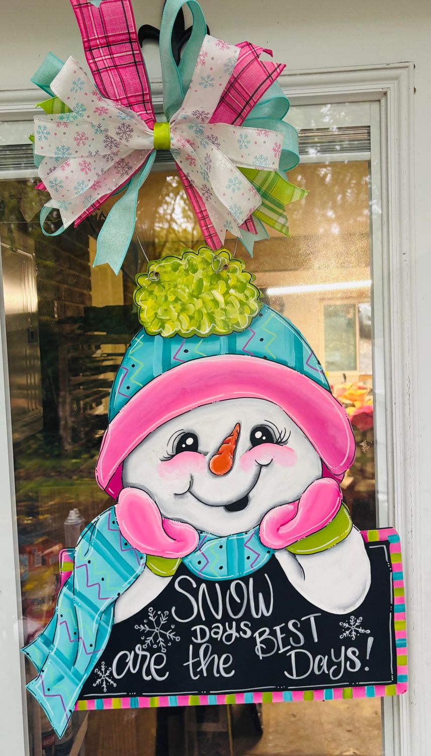 Christmas/Winter Snowman with Sign Door Hanger
