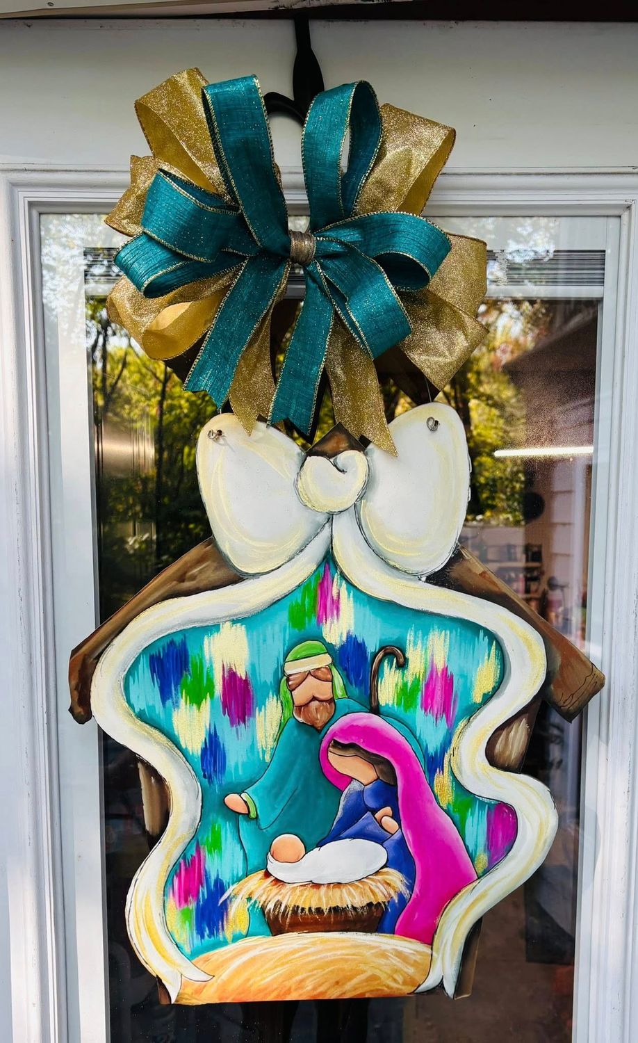 Christmas Colorful Nativity Door Hanger