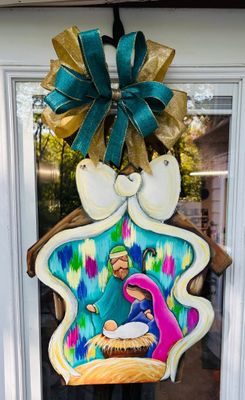 Christmas Colorful Nativity Door Hanger