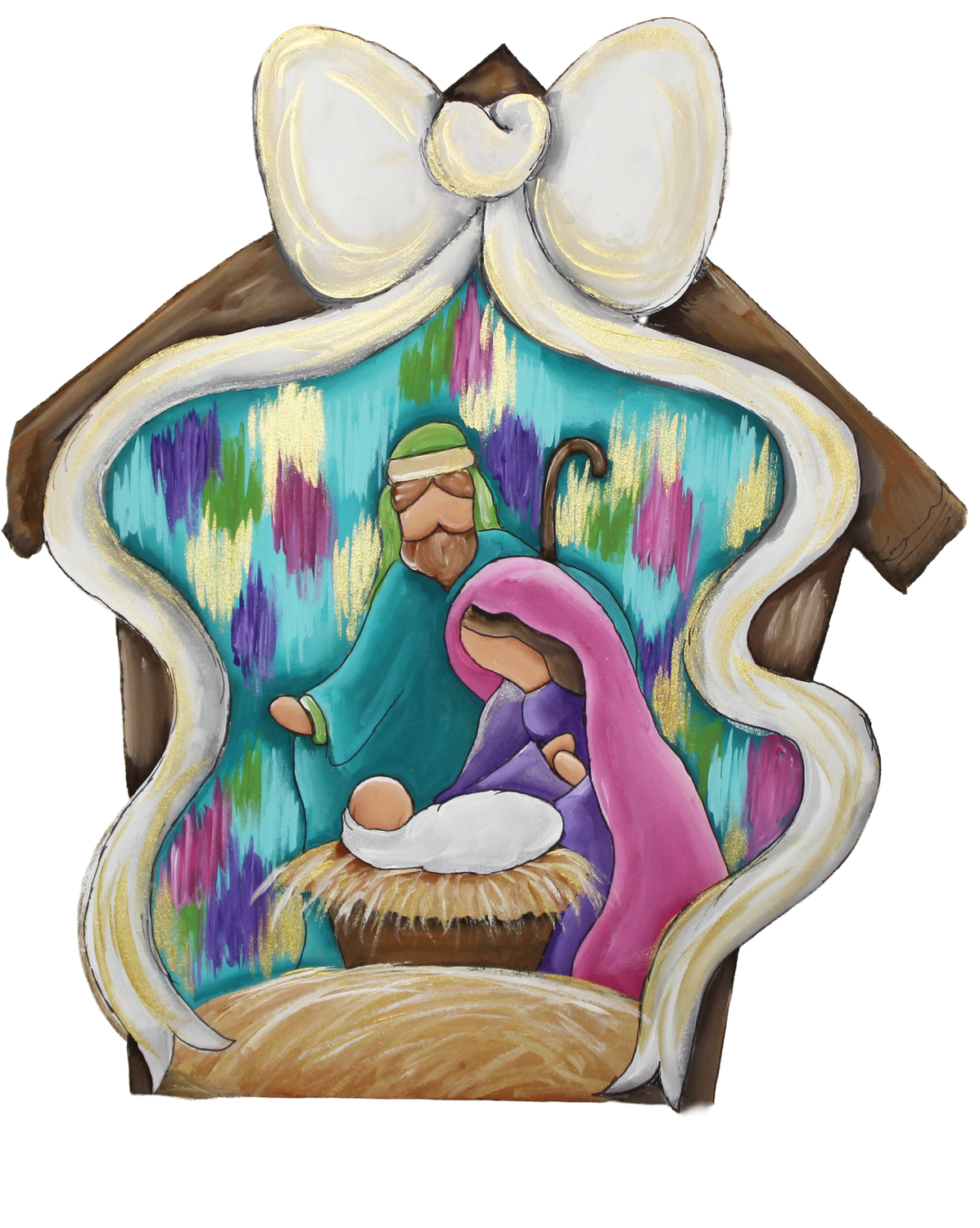 Christmas Colorful Nativity Insert/Sitter-Printed