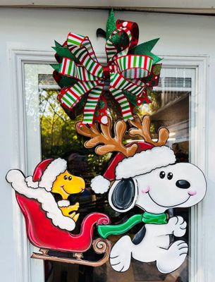 Christmas Snoopy with Sled Door Hanger