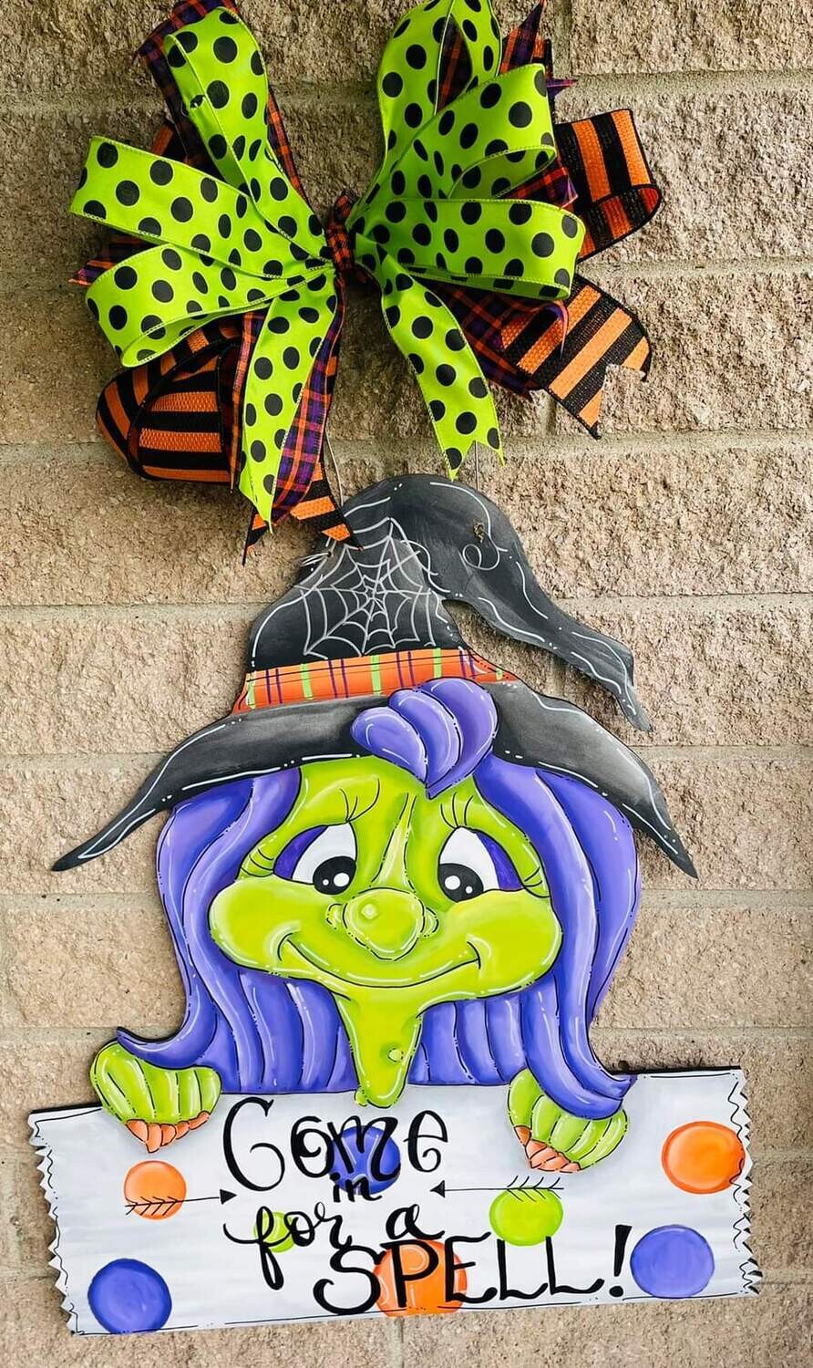 Halloween Witch with Sign Door Hanger