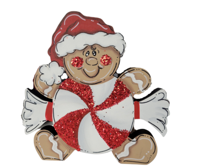 Christmas Gingerbread man with candy insert/Sitter-Printed