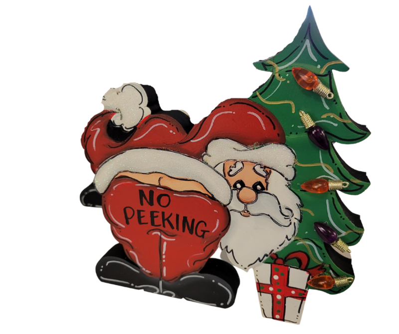 Christmas No Peeking Santa Insert/Sitter-Printed