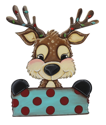 Christmas  Reindeer with Sign Insert/Sitter-Printed