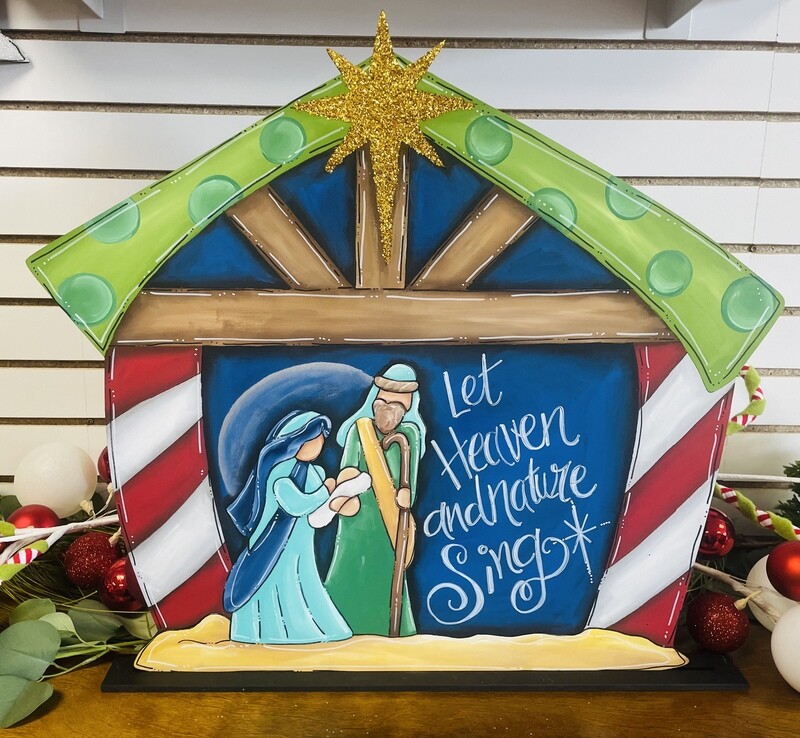 Christmas Nativity Door Hanger or Shelf Sitter