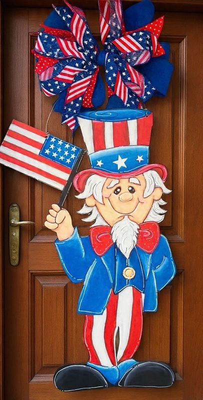 Patriotic/4th Of  July Uncle Sam Door Hanger/Standup