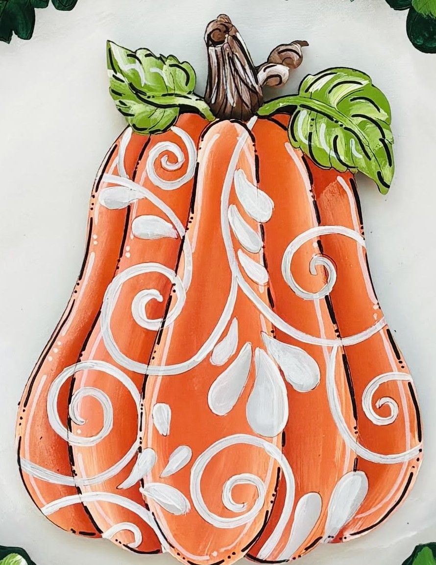 Fall Swirl Pumpkin Insert/Sitter-Printed