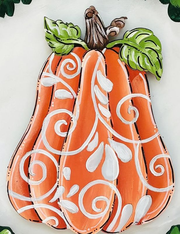 Fall Swirl Pumpkin Insert/Sitter-Printed