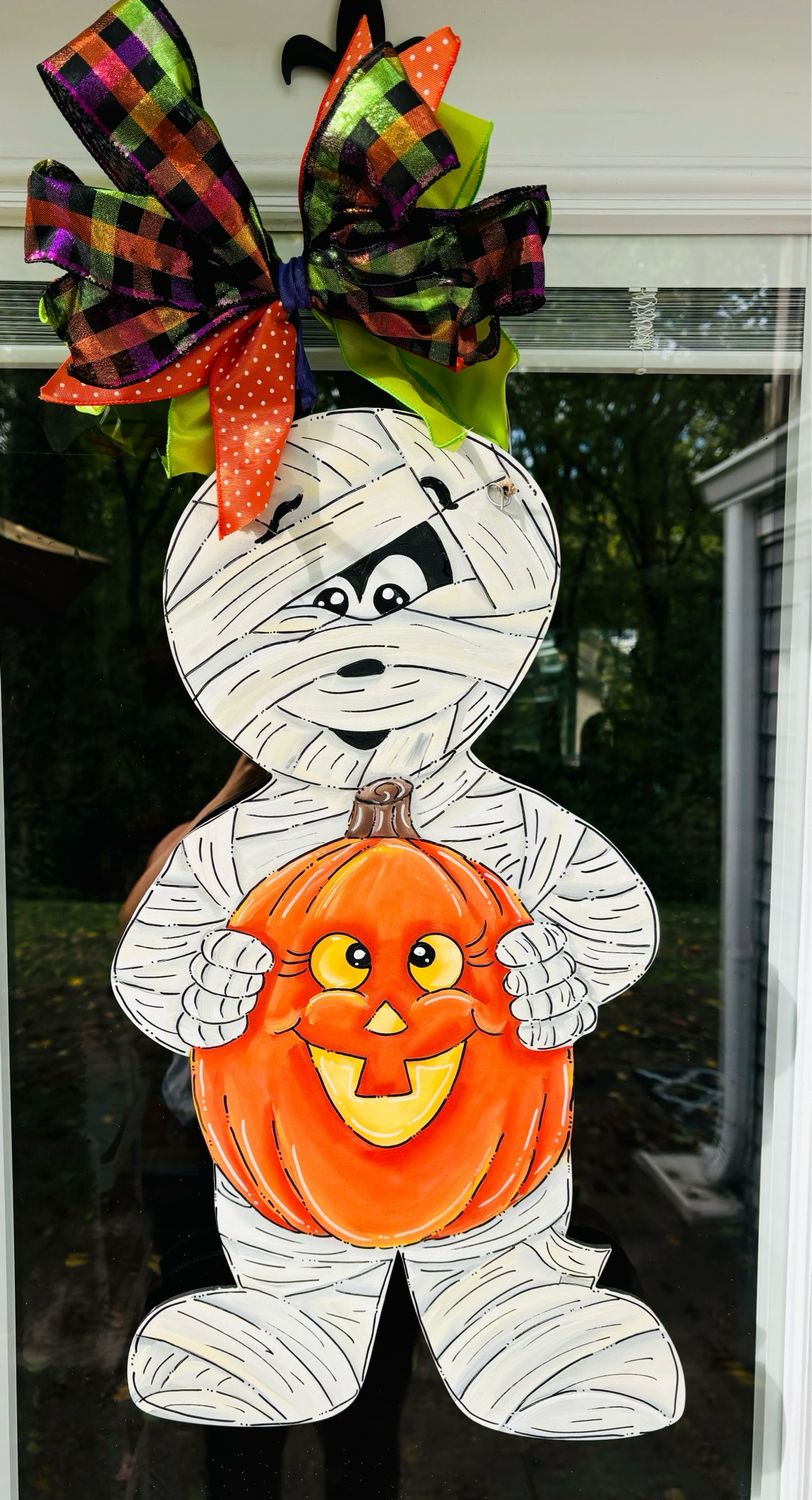 Fall/Halloween Mummy Door Hanger 24"