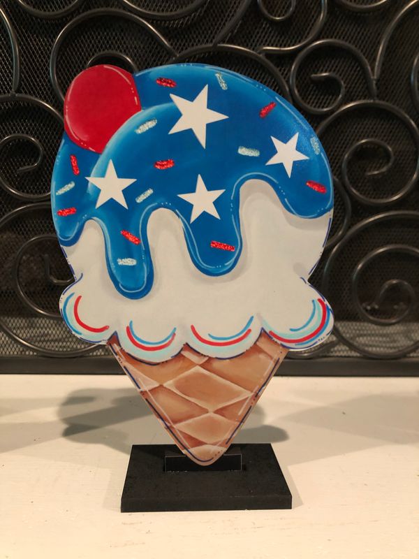 4th of July/Patriotic All American Ice Cream Cone Insert/Sitter-Printed