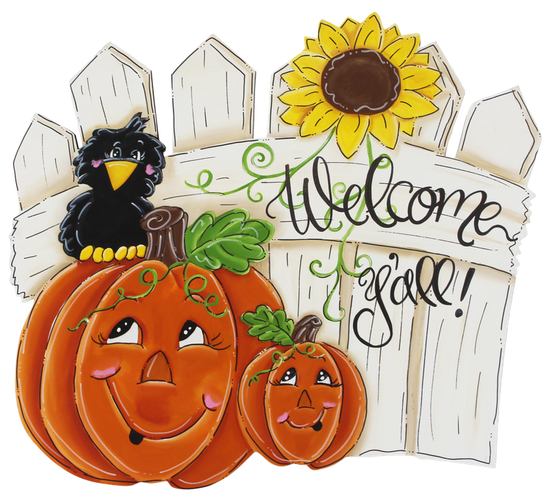 Fall Welcome Ya'll Fence Insert/Sitter-Printed