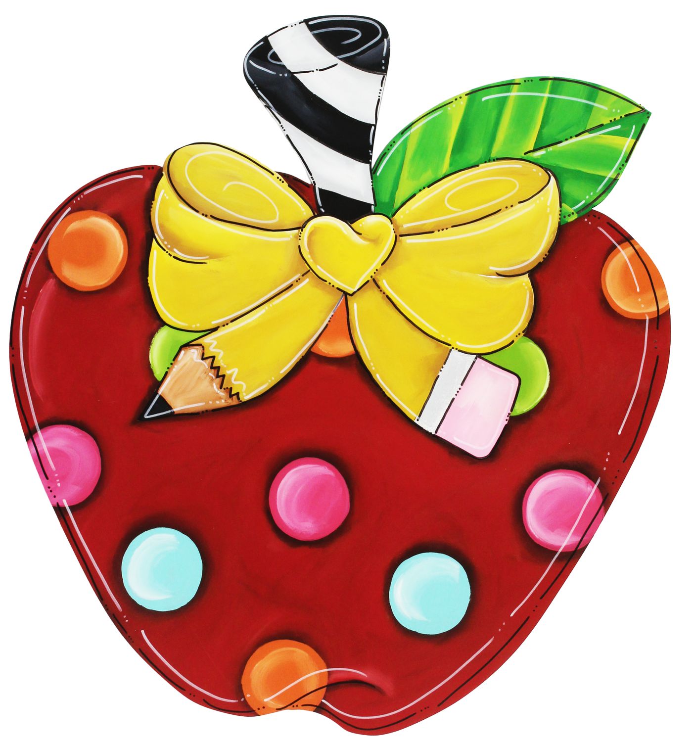 School Apple With Bow Insert/Sitter