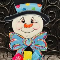 Winter Snowman with Bow Table Topper