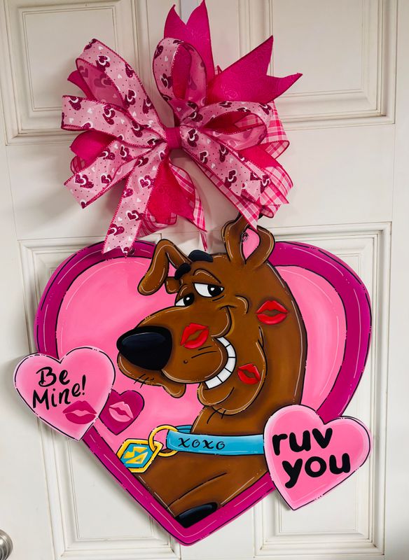 Valentine's Scooby Doo "Ruv You" Door Hanger