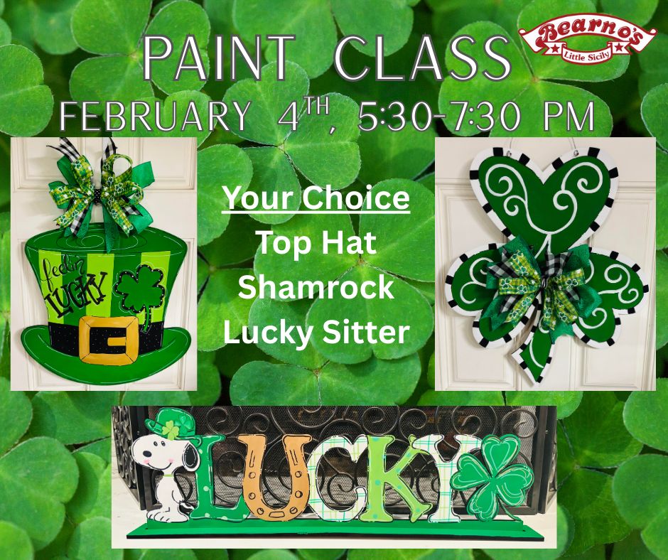 Paint Class--February 4th,  5:30-7:30 pm @ Bearno's in JTown
