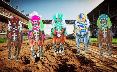 Derby Coroplast Items - 24" Horse and Jockey Yard Stakes