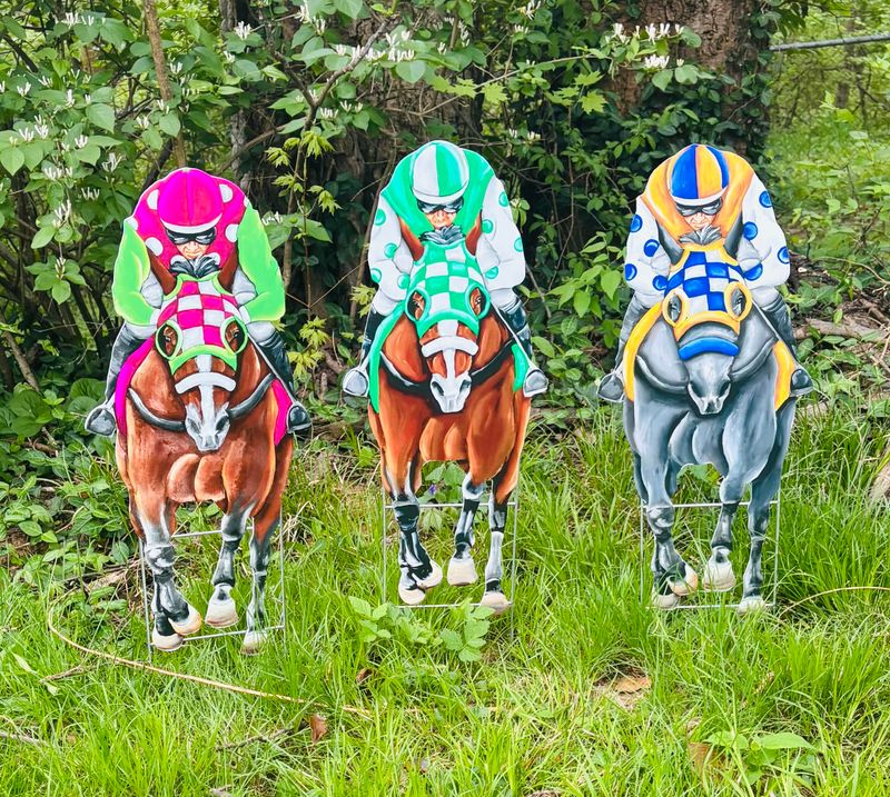 Derby Coroplast Items - 24" Horse and Jockey Yard Stakes