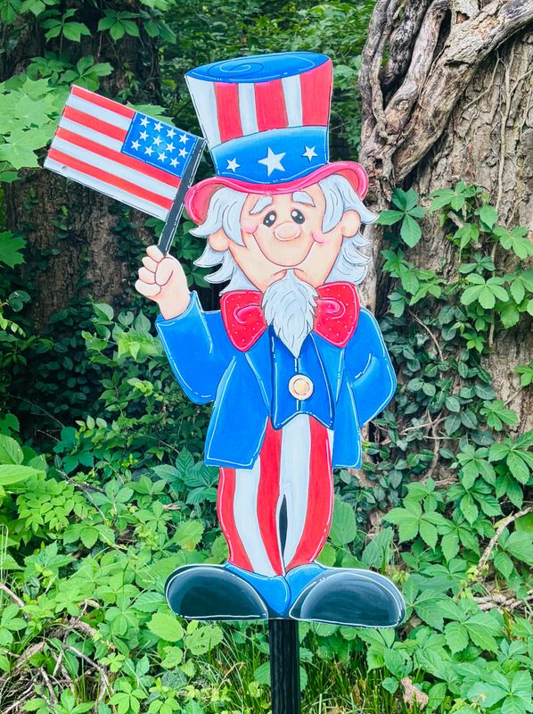Patriotic/4th of July 30" Uncle Sam Coroplast Stake