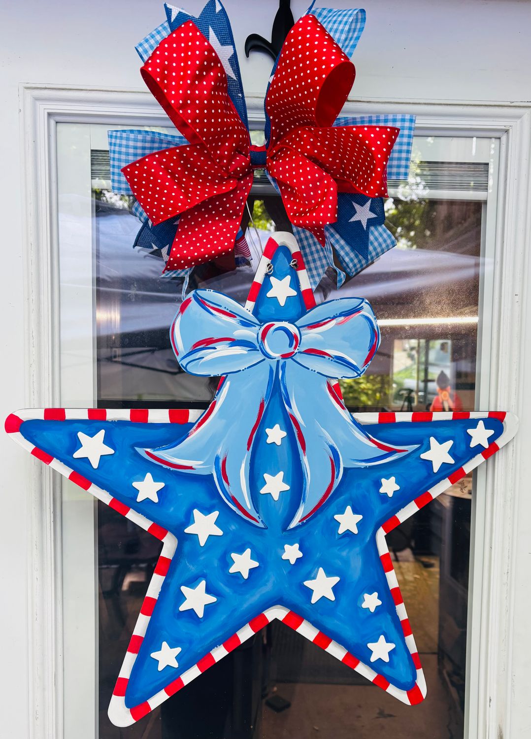 Patriotic/4th of July Star with Bow Door Hanger