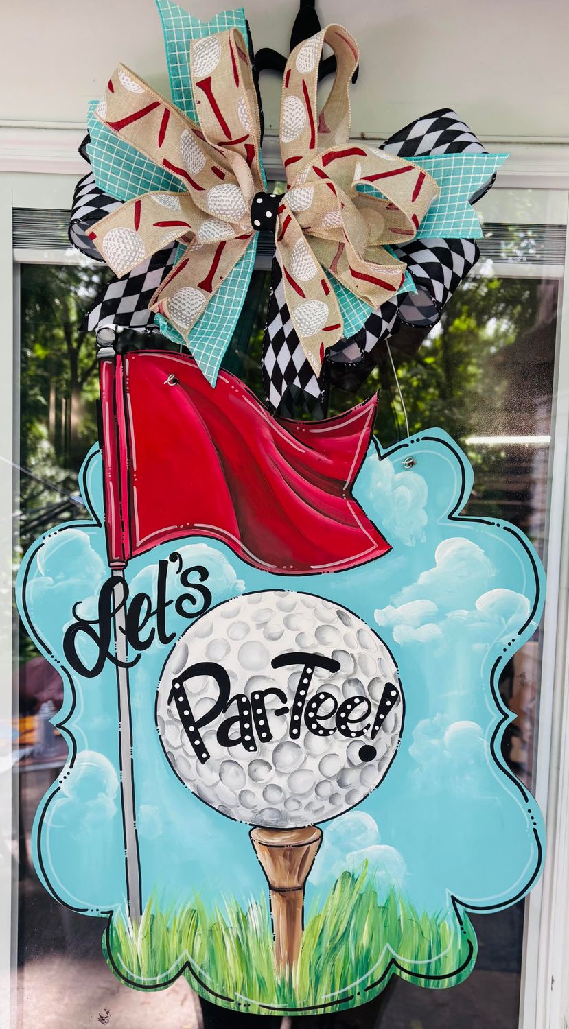Sports Let's Par-tee! Golf Door Hanger