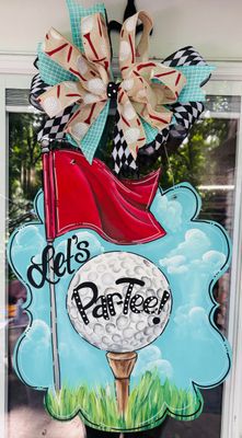 Sports Let's Par-tee! Golf Door Hanger