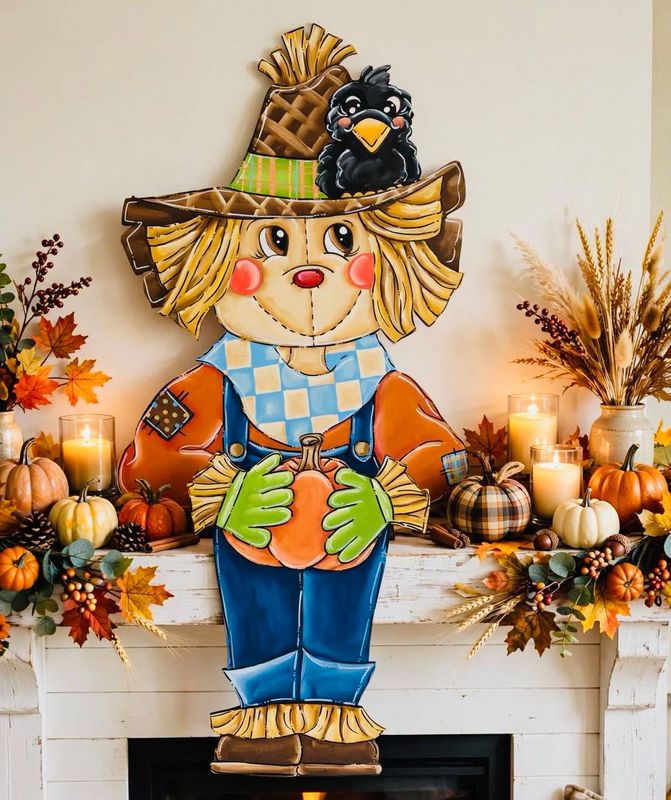 Fall Scarecrow Mantle Sitter