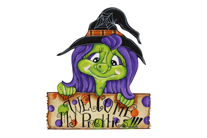 Halloween Witch with Sign Insert/sitter