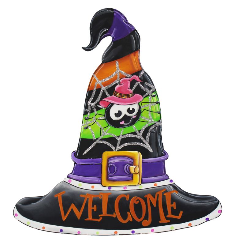 Halloween Witch Hat with Spider Insert/sitter