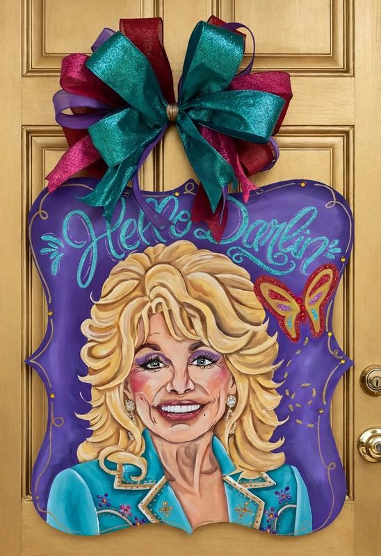 Everyday "Hello Darling" Dolly Door Hanger