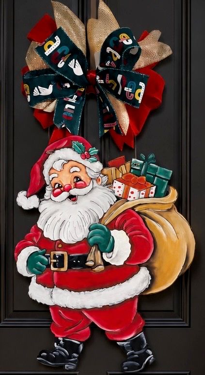 Christmas Vintage Santa Full Body Door Hanger