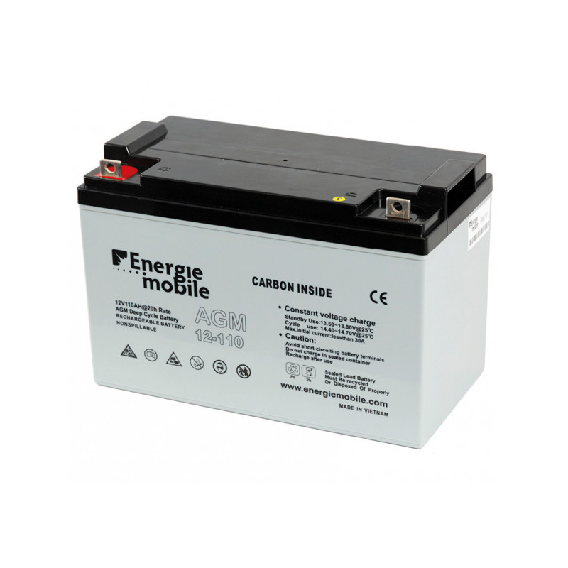 Batterie seule : AGM plomb carbone 110Ah décharge lente