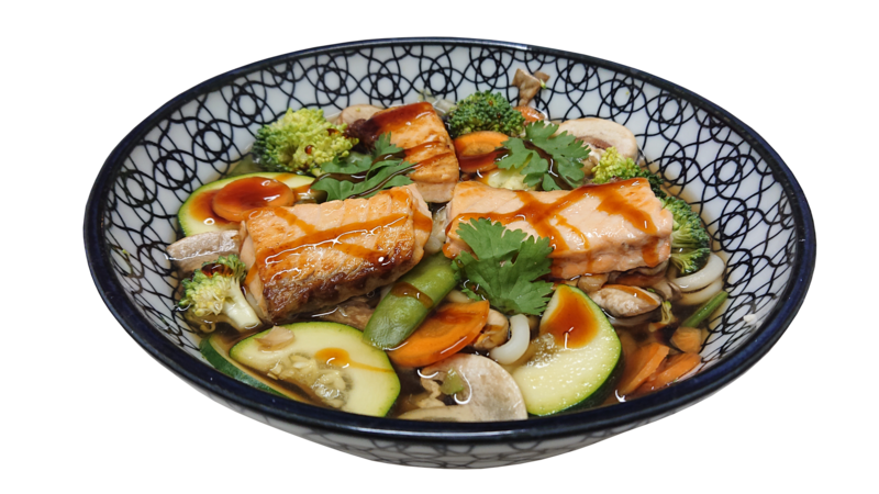 Ramensuppe mit Lachs