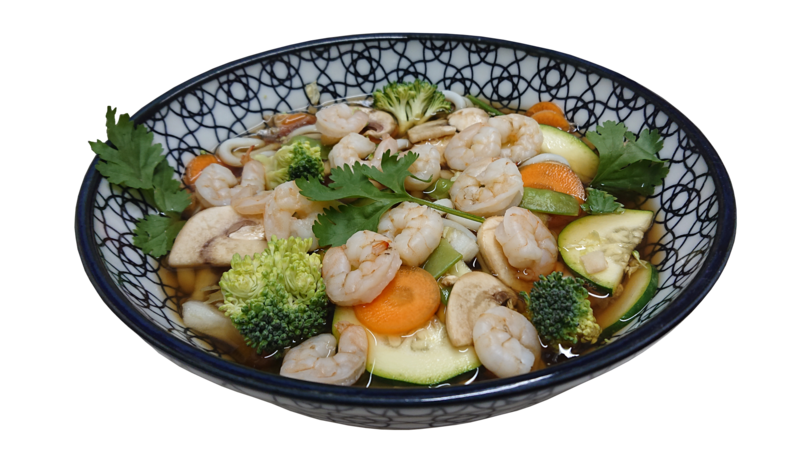 Udonsuppe mit Schrimps
