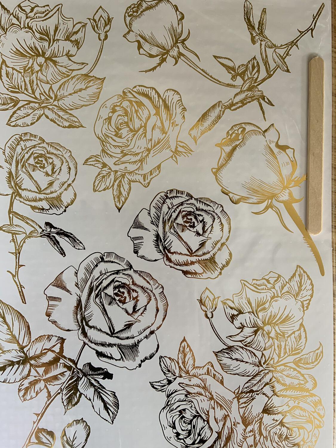 Hokus Pokus- Gold Foil Rub On Roses