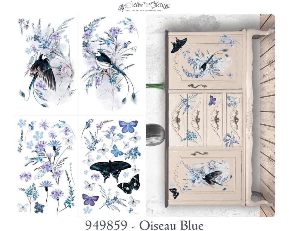 Hokus Pokus Deco Transfer - Oiseau Blue