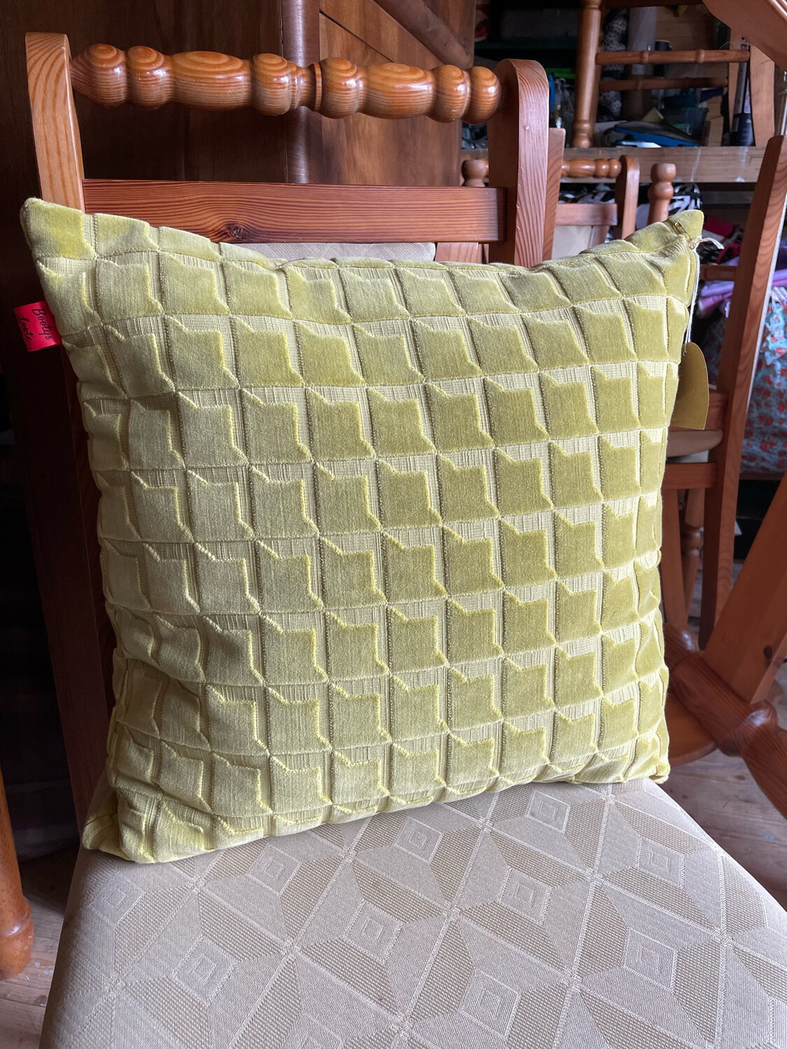 Velvet Geometric Cushion