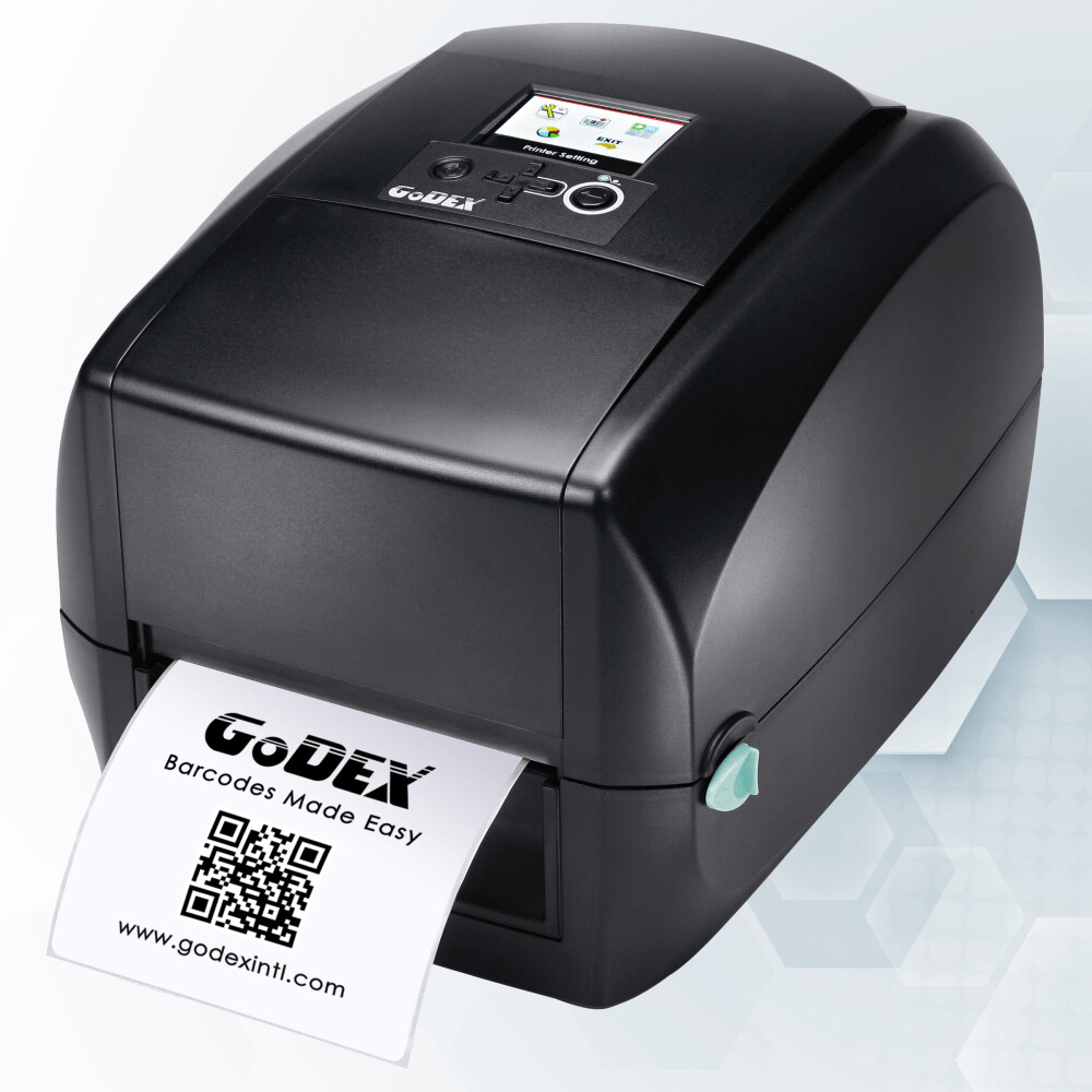 GoDEX RT730i thermal transfer printer 300dpi with display