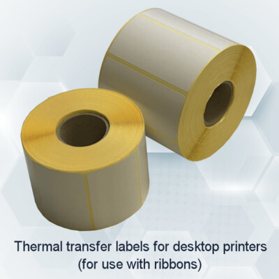 Thermal transfer labels for desktop printers