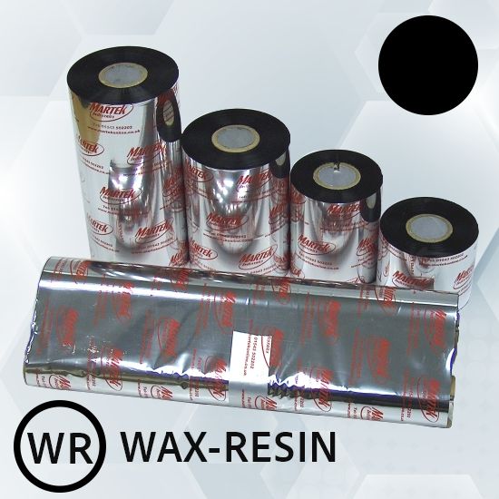 Thermal transfer ribbon 55mm x 300m, black, wax-resin, qty 6 ribbons