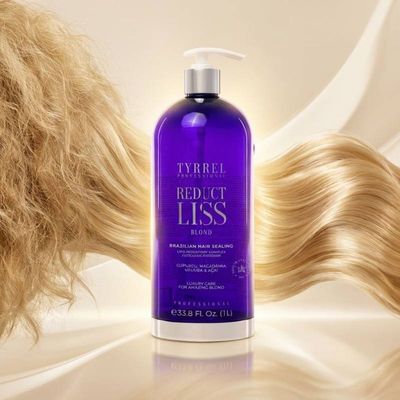 Tyrrel Reduct Liss Blond – vieno žingsnio braziliška nanoplastikos glodinimo procedūra šviesintiems plaukams 1 L (tik profesionaliam naudojimui!)